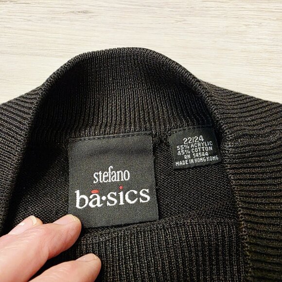 Vtg Womens Stefano Basics Black Floral Embroider Short Sleeve Blouse 22/24 - Picture 3 of 6